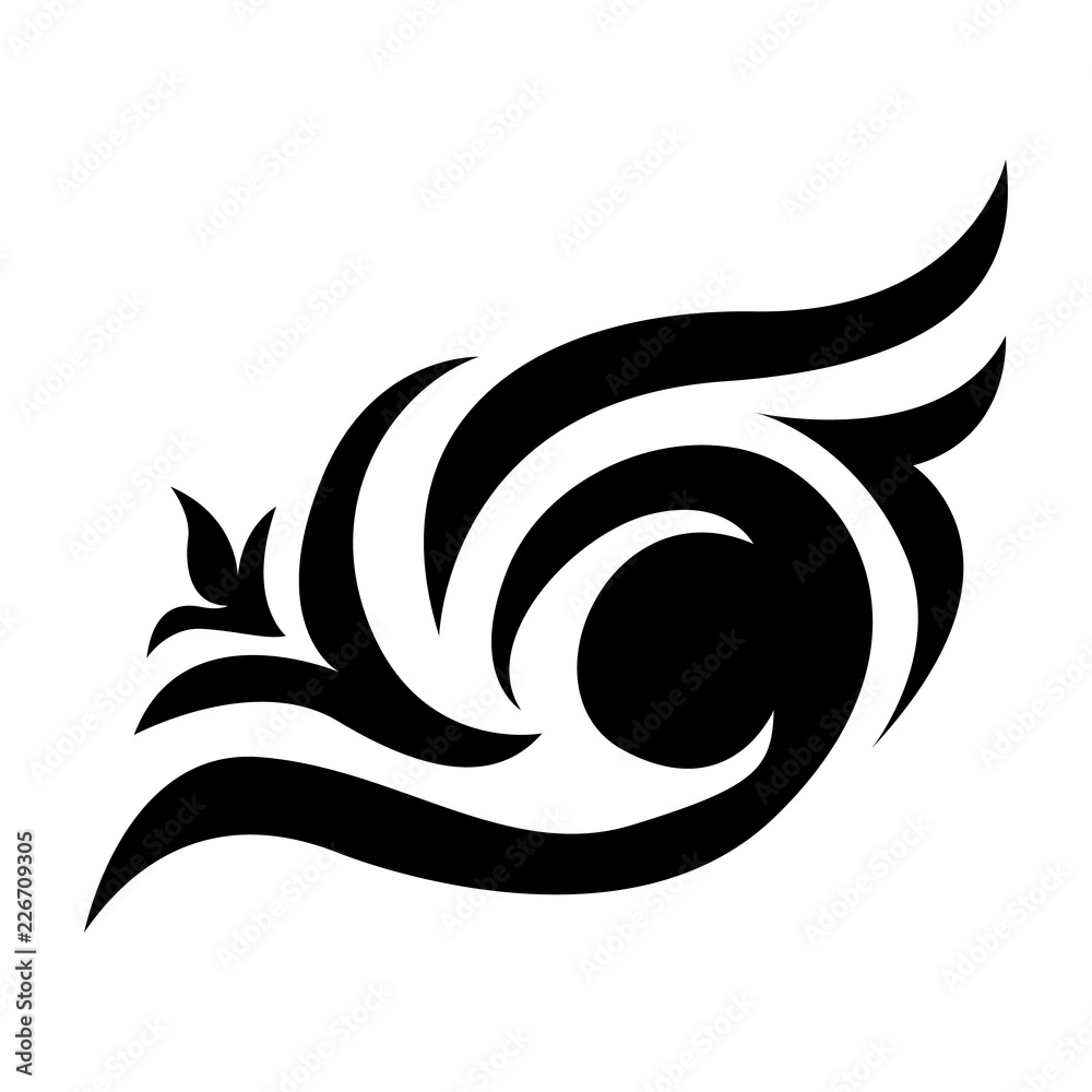 Abstract tribal vector design . black tribal vector isolated on ...