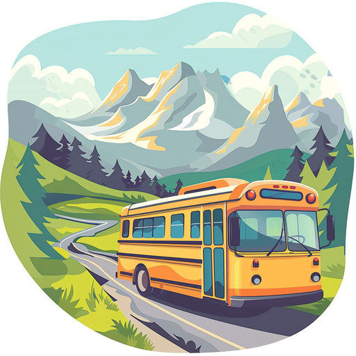 Field Trip Clipart in Photorealistic Style: HD Vector, 4K