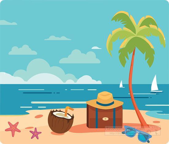 tropical beach cliparts