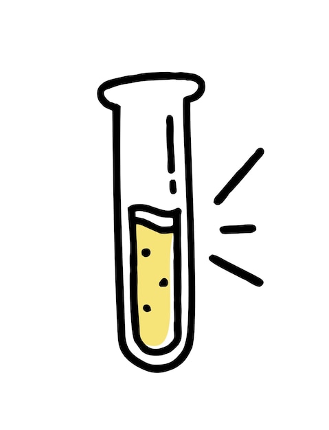 Premium Vector | The clipart doodle test tube Vector illustration ...