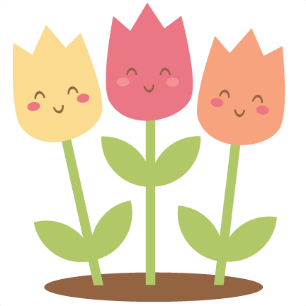 Happy Tulips SVG scrapbook cut file cute clipart files for ...