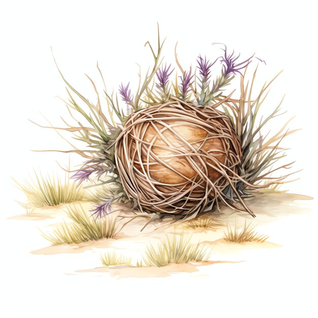 Aquarell Tumbleweed Western Wild West Cowboy Wüste Illustration ...