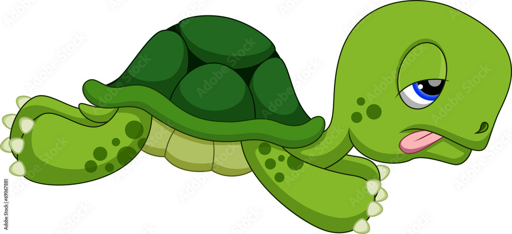 Cute turtle cartoon running Stock-Vektorgrafik | Adobe Stock