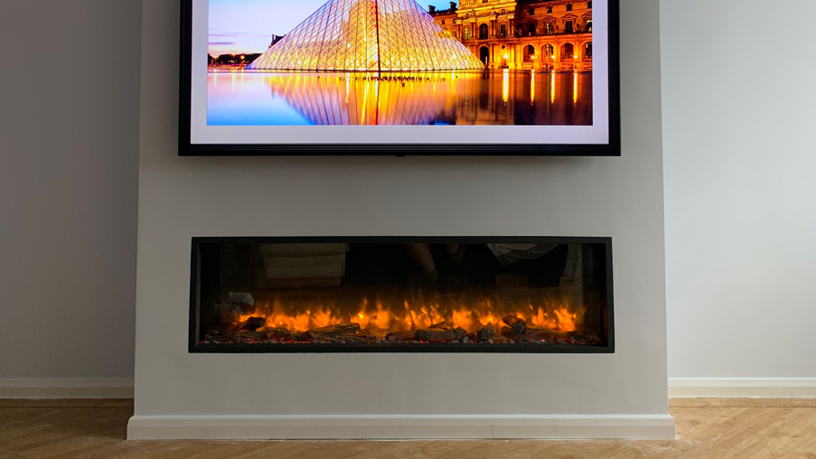 Tv fire wall living room