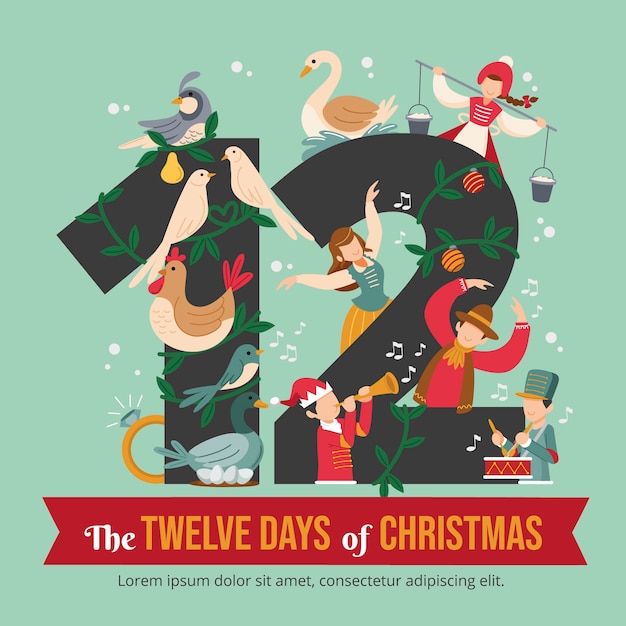 twelve days of christmas clipart