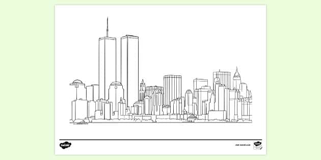 twin towers coloring pages