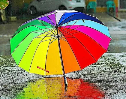 Buy axaka Rainy Season Use Hand Rainbow Umbrella for Men and Women ...