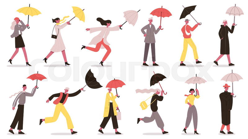 umbrella people cliparts