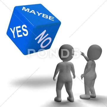 Maybe yes no dice represents uncertainty and decisions ~ Clip Art ...