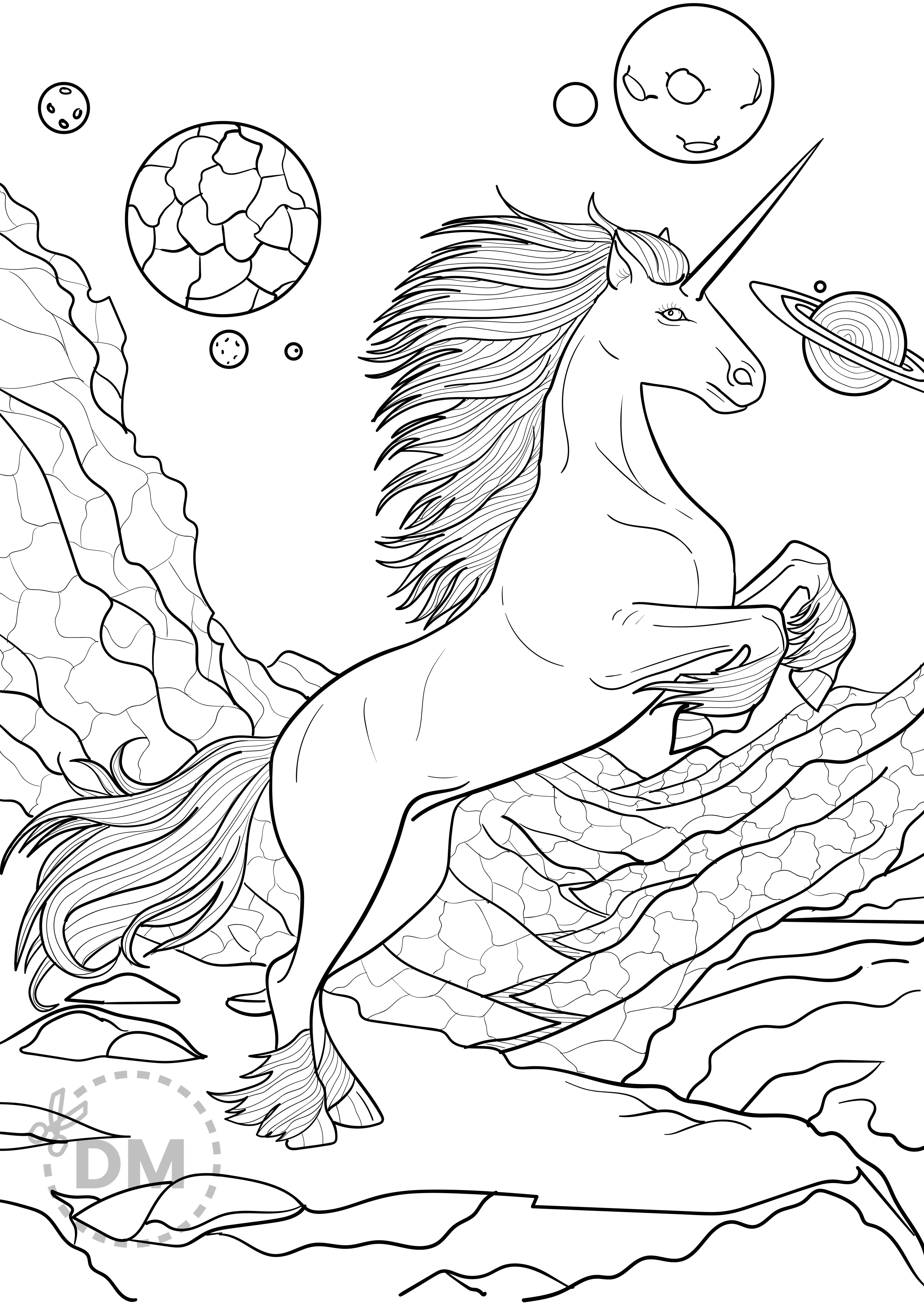 unicorn coloring pages for adults