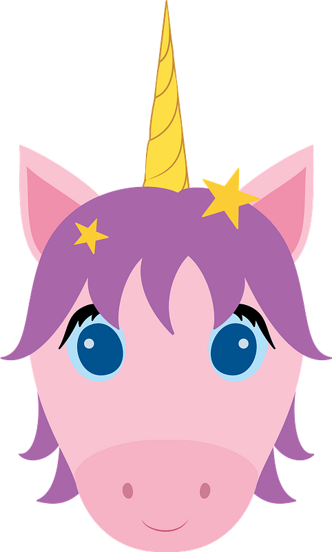 unicorn face clipart