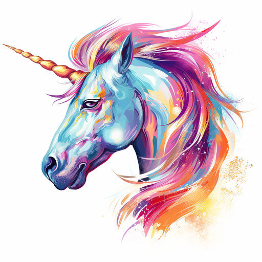 Unicorn Head Clipart in Impressionistic Art Style Artwork: High-Res 4K &amp;  Vector