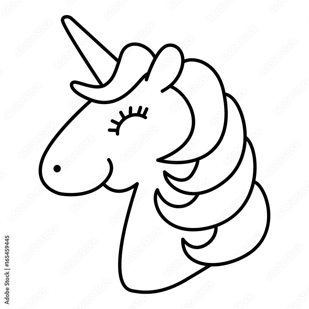 unicorn head coloring pages