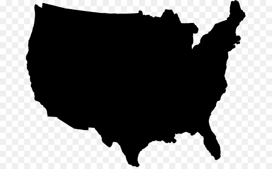 United States Map - Black Silhouette of United States Map ...