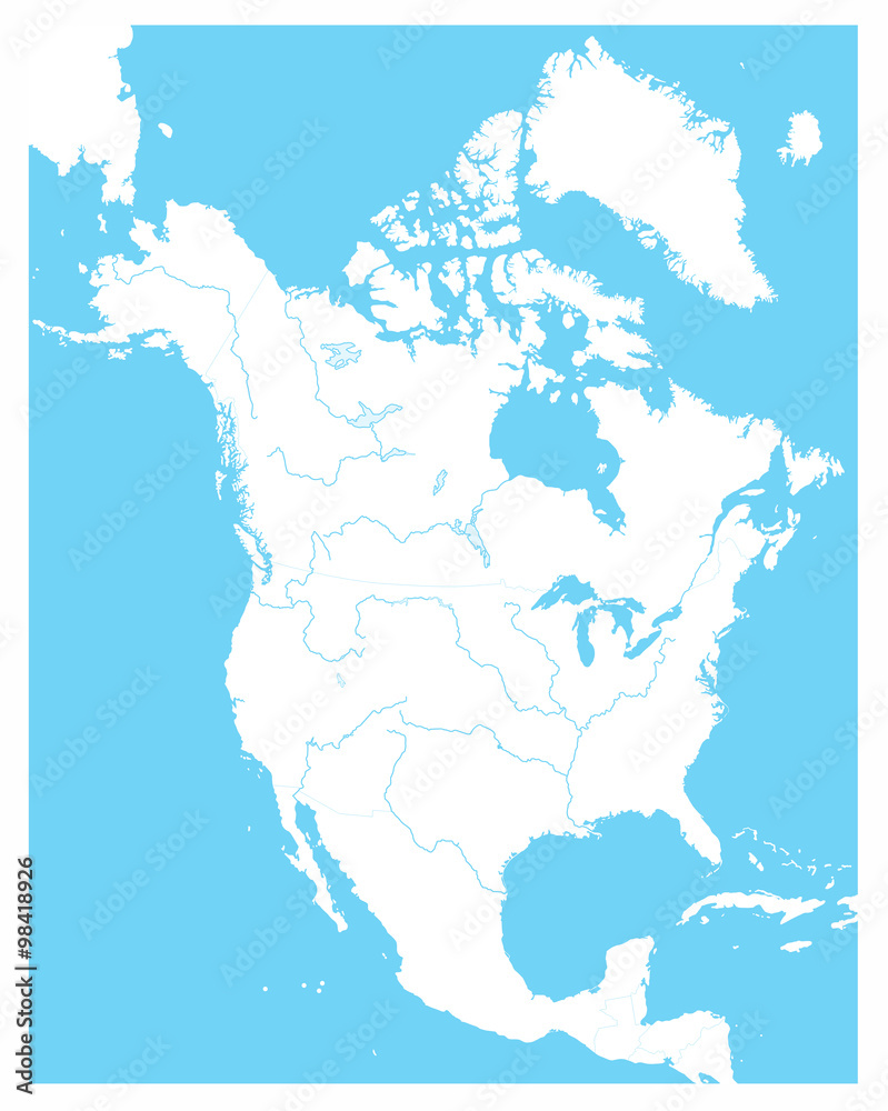 Enhance Your Geography Knowledge - Unlabeled Map Of North America 5