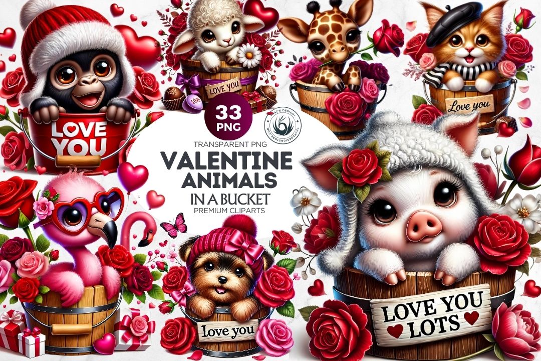 valentine bucket cliparts