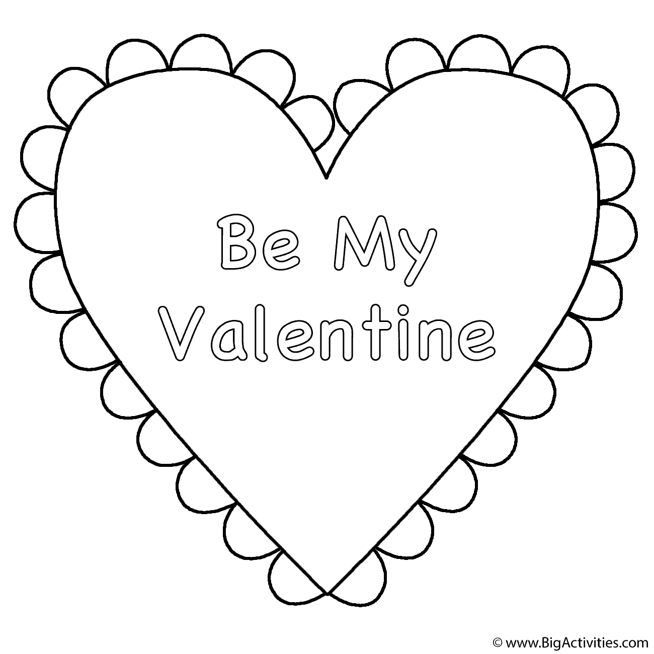valentine heart coloring pages