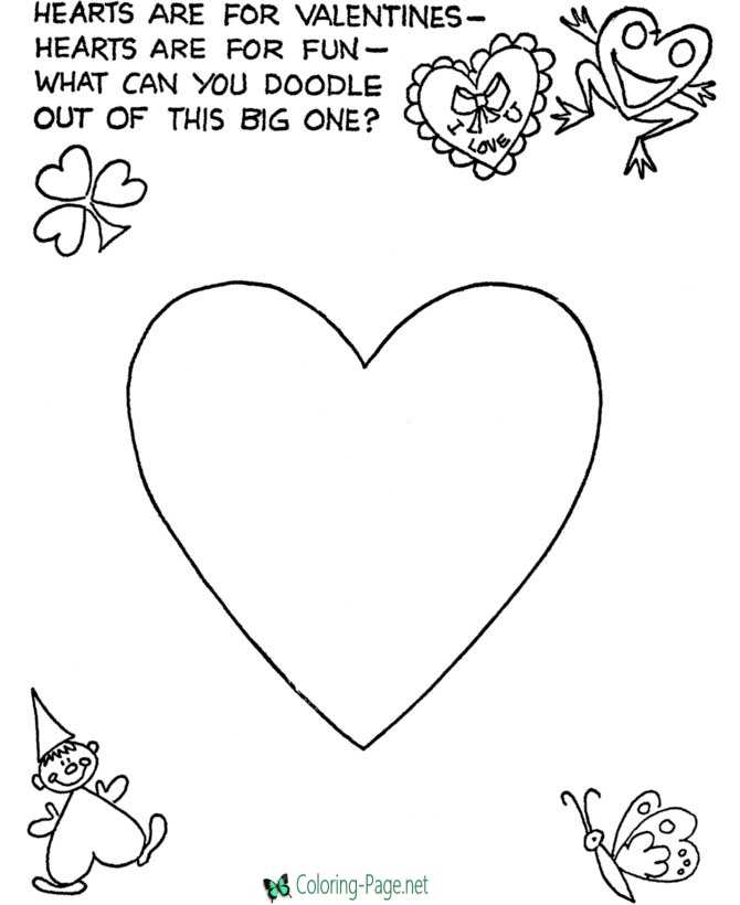 valentine heart coloring pages