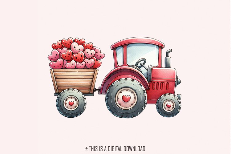 valentines cliparts tractor