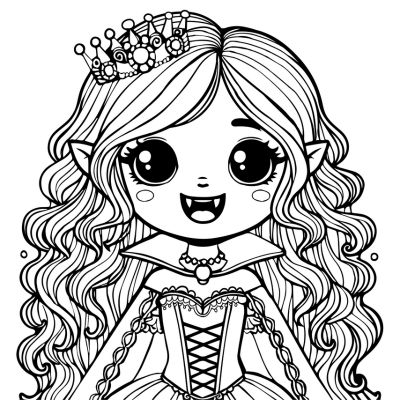 Vampire coloring page to print (free PDF) - Lilocolors