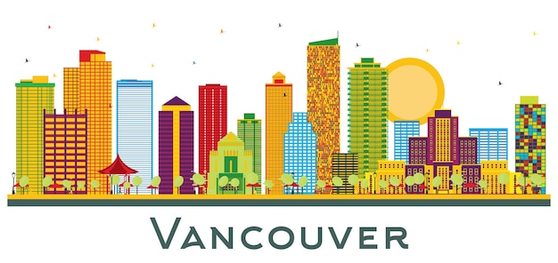 vancouver city with telus world of science vector illustration ...