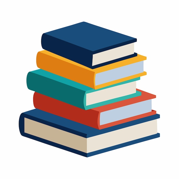 A stack of books with one blue and orange on the top | Premium AI ...