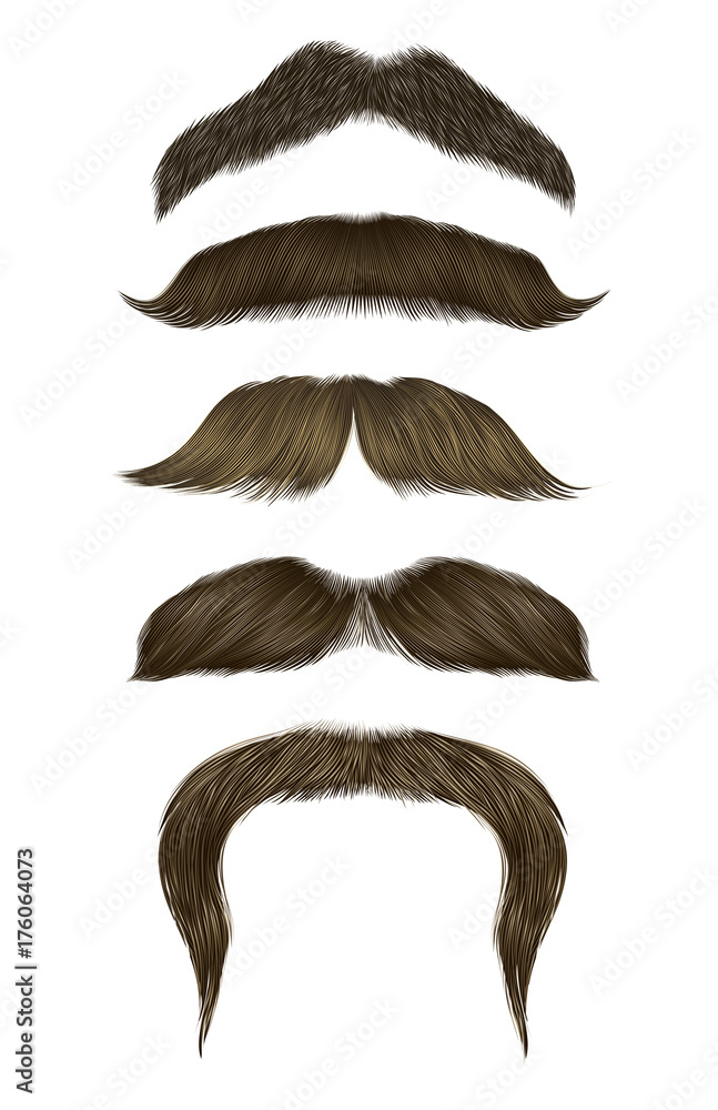 set vector mustache different colors., kroytor Foto, Poster ...