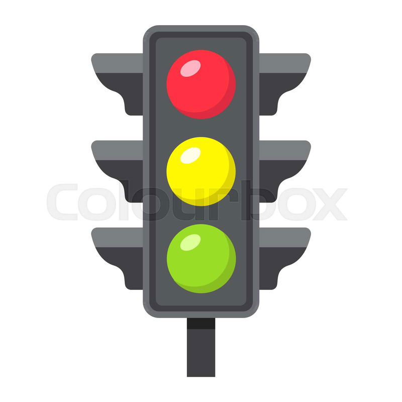 Traffic light flat icon, stoplight and navigation, regulatio ...