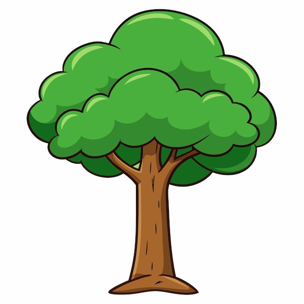 Premium Vector | Tree clipart vector icon sticker illustration