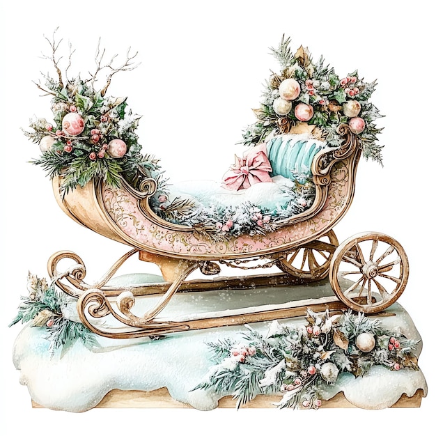 Christmas sleigh christmas victorian vintage style | Premium AI ...
