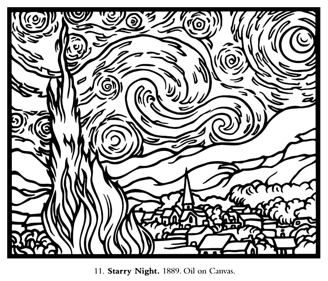 vincent van gogh coloring pages