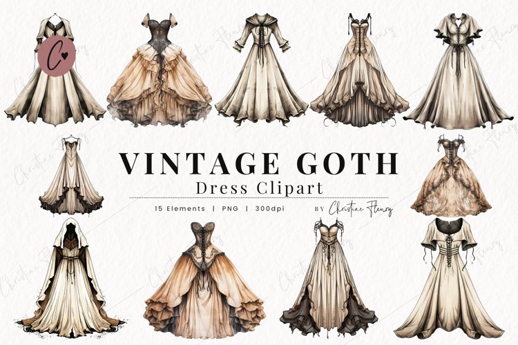 vintage dresses cliparts