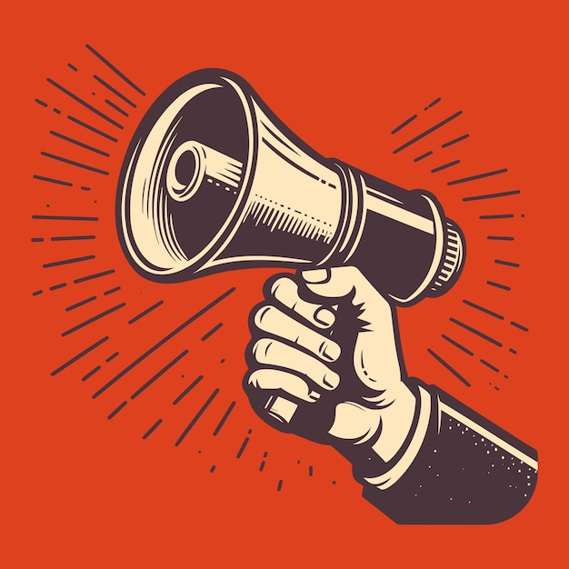 vintage megaphone cliparts