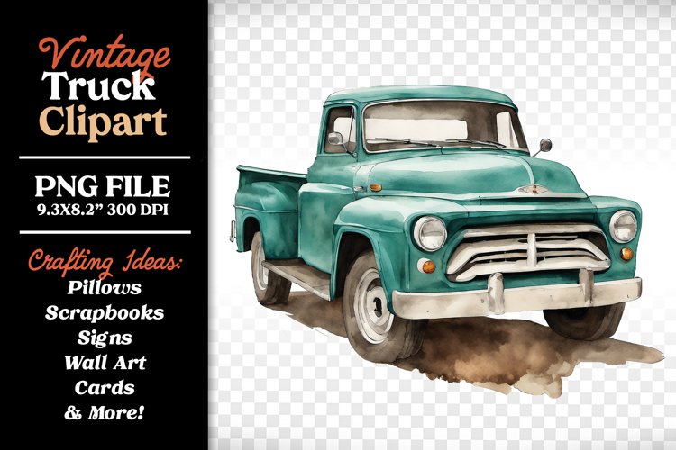 vintage truck clipart