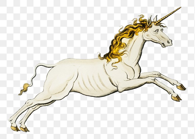 vintage unicorn cliparts