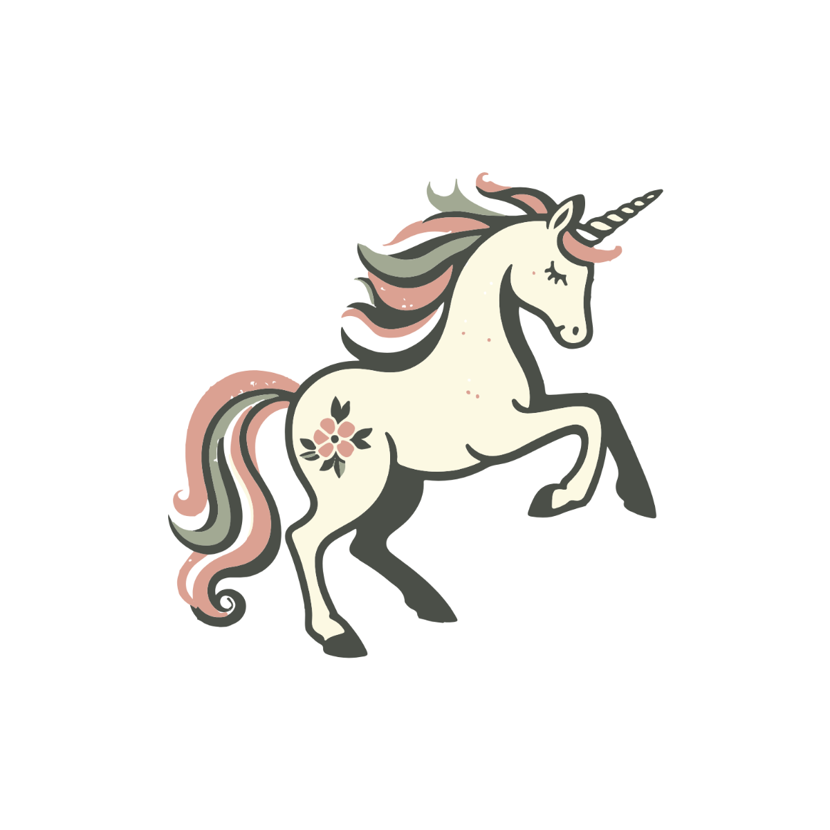 vintage unicorn cliparts
