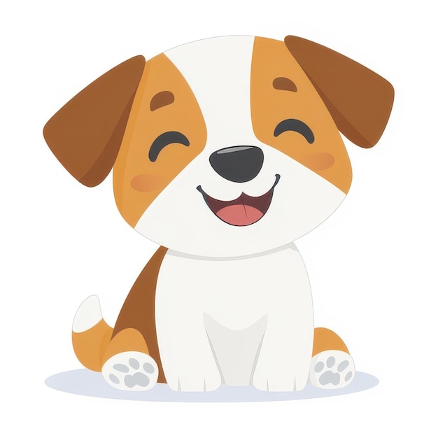 A charming D clipart of a cute brown and white dog sitting with a ...