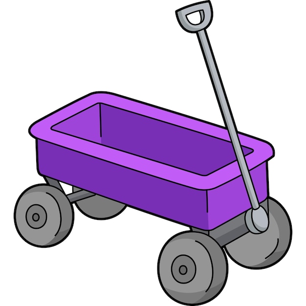 Premium Vector | This cartoon clipart shows a Wagon Vehicle ...