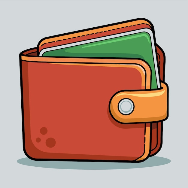 Wallet clipart vector icon sticker illustration | Premium AI ...