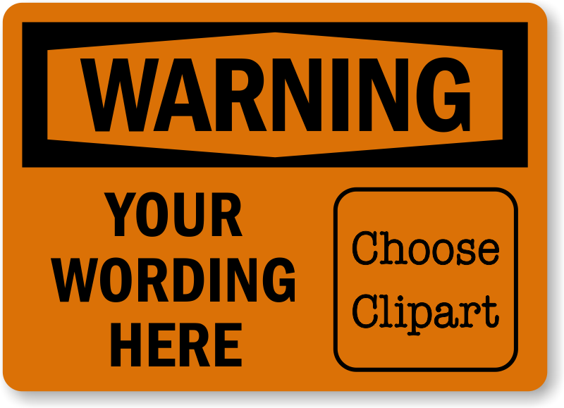 Custom OSHA Warning Label with Clipart, SKU: LB-3419