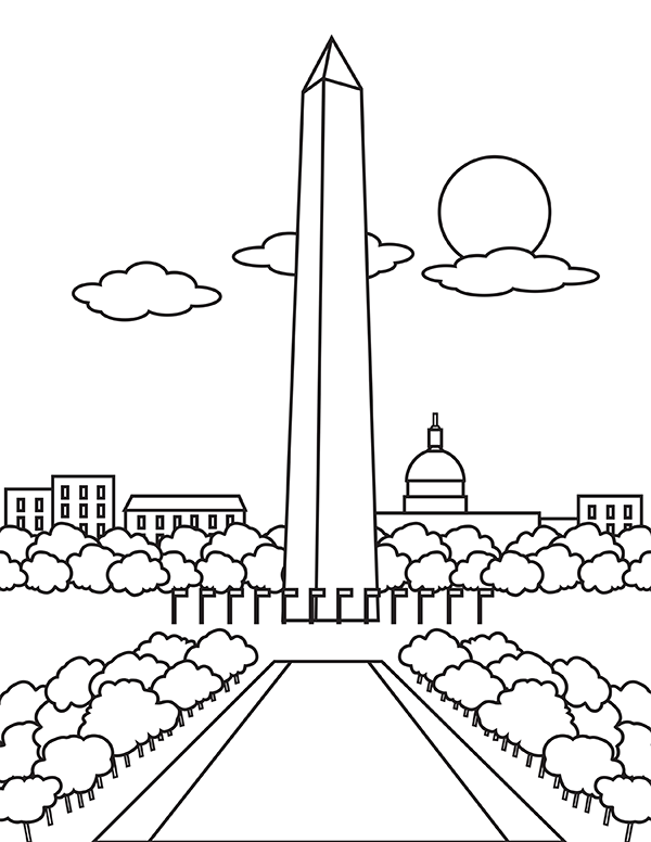 washington monument coloring page
