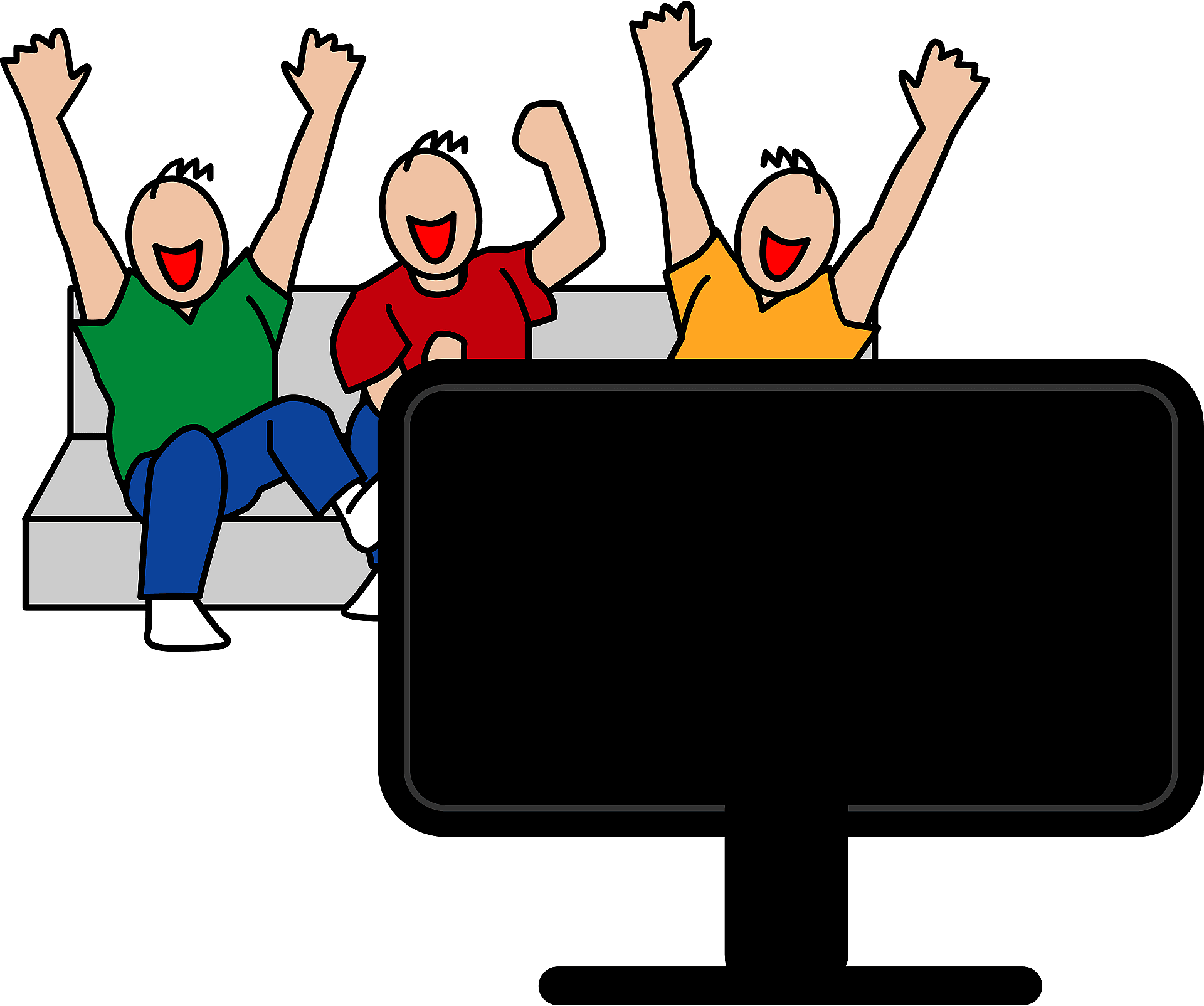 Men watching sports on tv - Free vector clipart images on ...