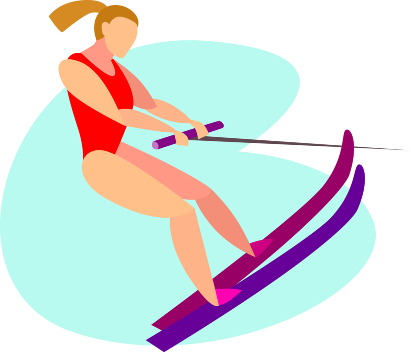 water skiing clipart