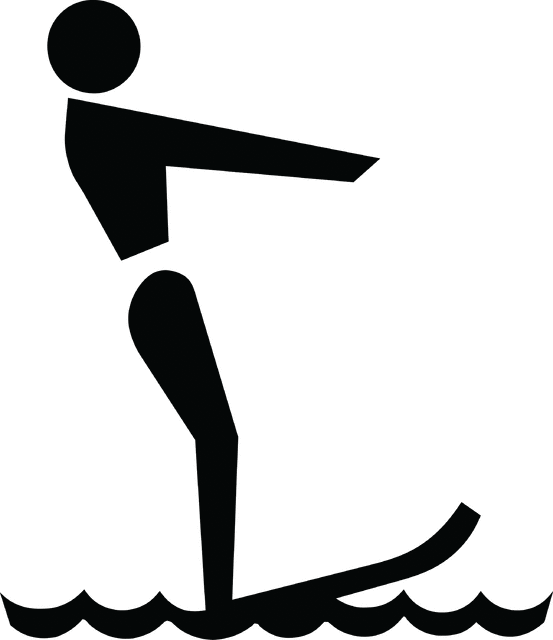 water skiing clipart