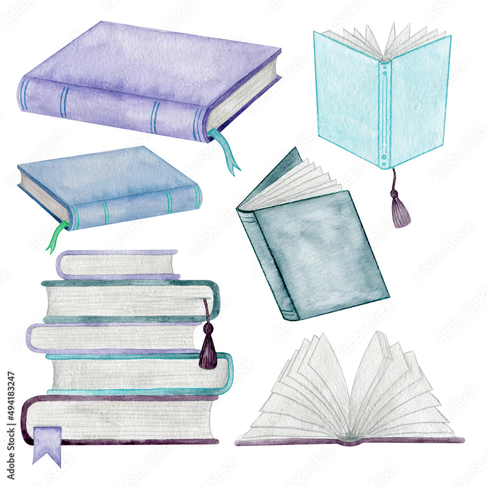 watercolor book clipart