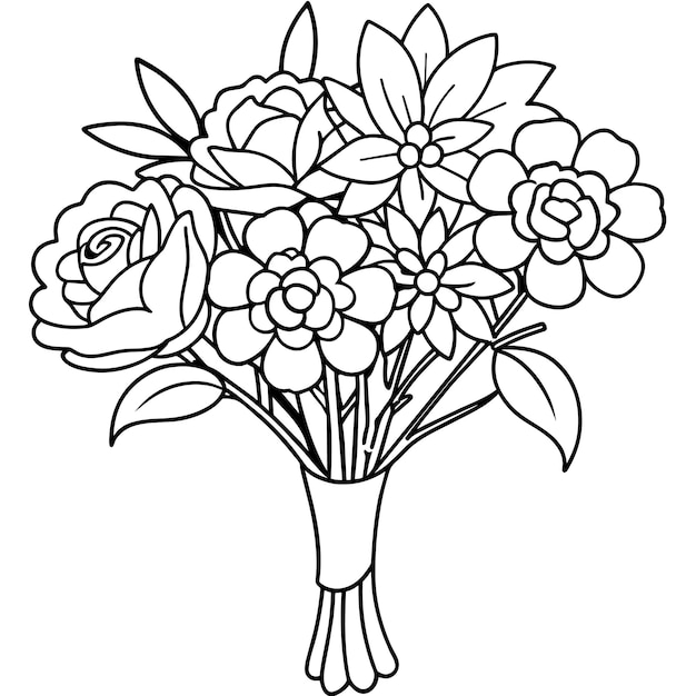 wedding bouquet coloring pages