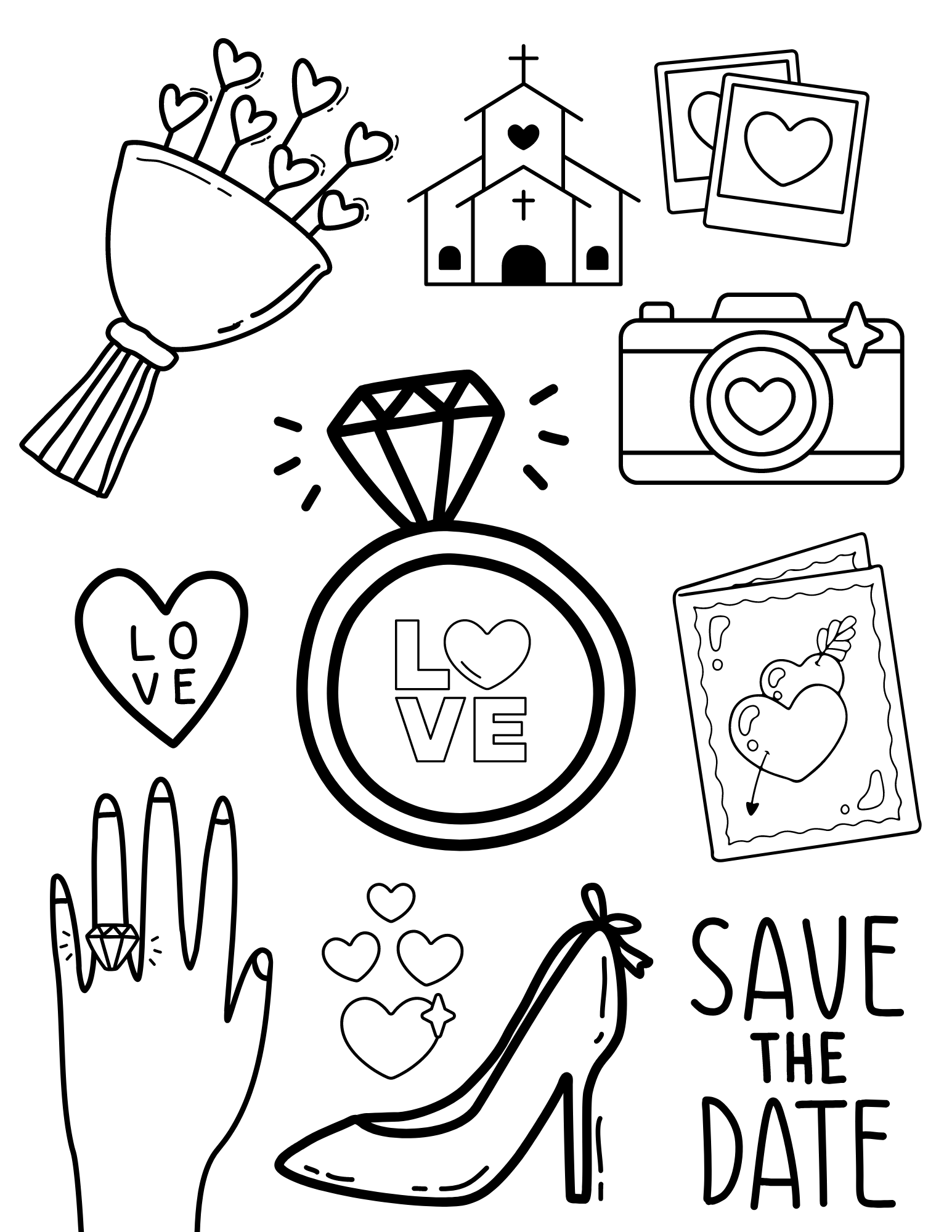 wedding coloring pages printable