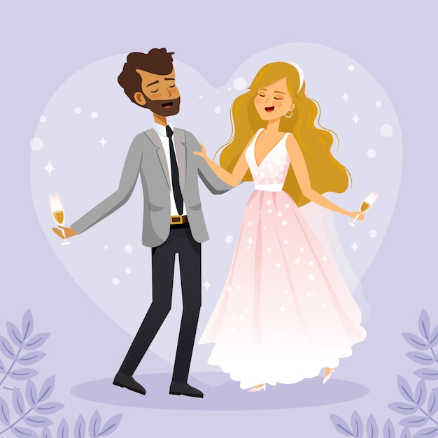 wedding couple cartoon images
