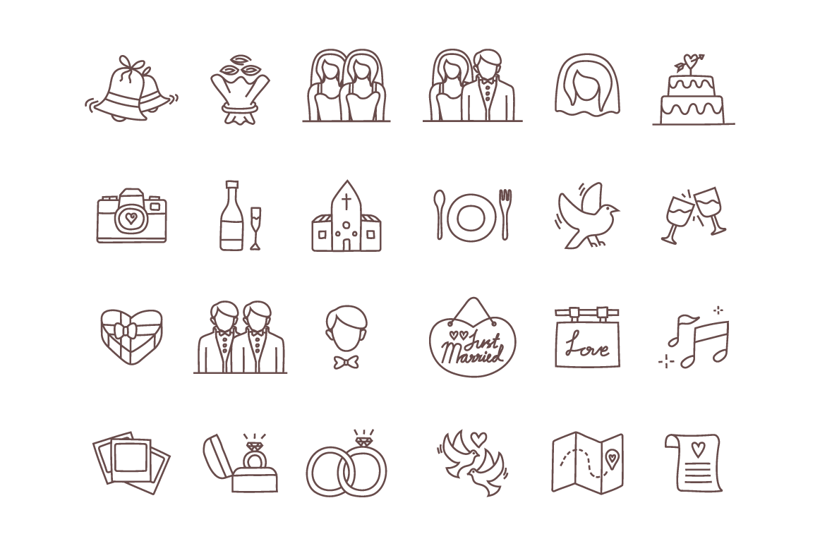 Free Vector Wedding Icons – Free Design Resources