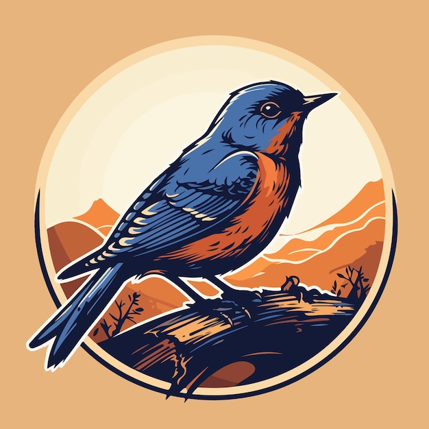Premium Vector | Western bluebird
